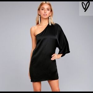 Elegant Black One-Shoulder Dress